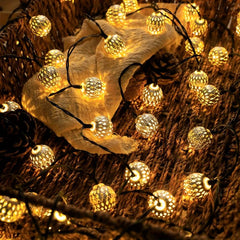 Moroccan Ball Solar String Lights Warm Outdoor String Lights