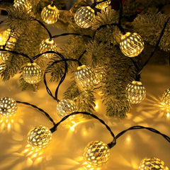 Moroccan Ball Solar String Lights Warm Outdoor String Lights