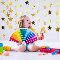 Star Garland 96m Long Glitter Paper Banner for Star Themed Parties