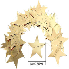 Star Garland 96m Long Glitter Paper Banner for Star Themed Parties