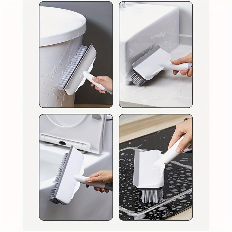 Dual Purpose Floor Brush and Wiper with Long Handle