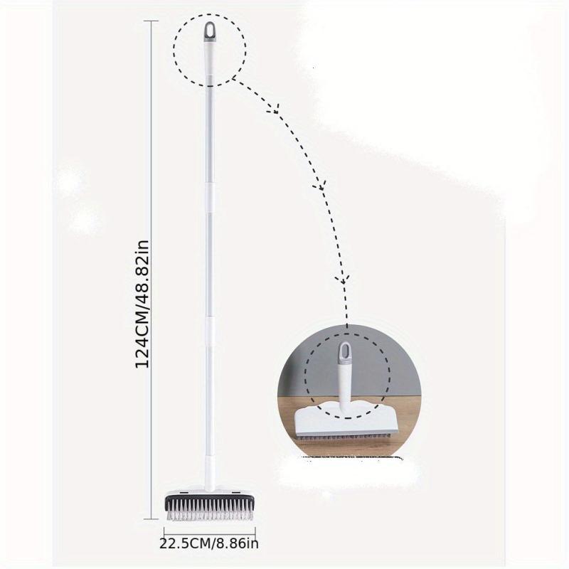 Dual Purpose Floor Brush and Wiper with Long Handle
