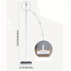 Dual Purpose Floor Brush and Wiper with Long Handle