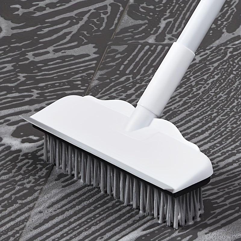 Dual Purpose Floor Brush and Wiper with Long Handle