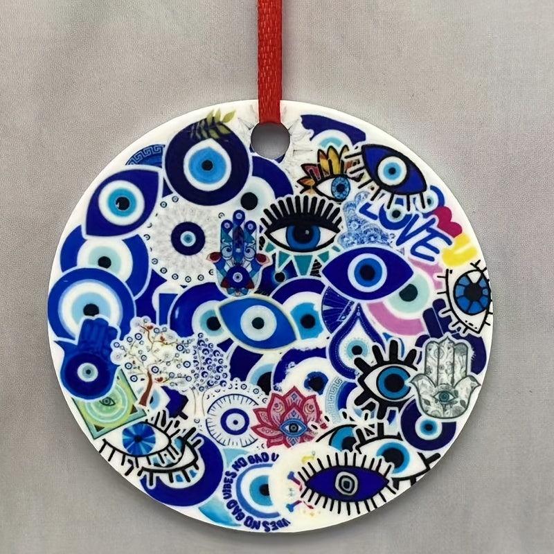 Double Sided Printed Acrylic Evil Eye Decorative Pendant