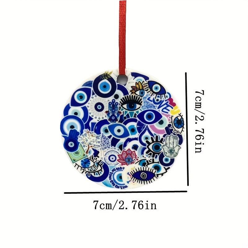 Double Sided Printed Acrylic Evil Eye Decorative Pendant