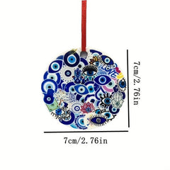 Double Sided Printed Acrylic Evil Eye Decorative Pendant