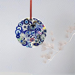 Double Sided Printed Acrylic Evil Eye Decorative Pendant