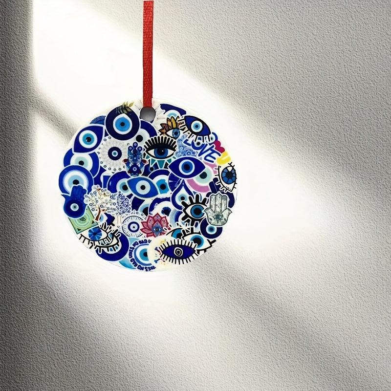 Double Sided Printed Acrylic Evil Eye Decorative Pendant