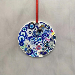 Double Sided Printed Acrylic Evil Eye Decorative Pendant