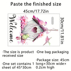 Pastoral Style Door Sticker Welcome Bird Cage Wall Sticker