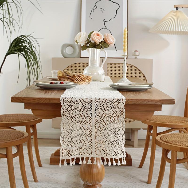 Crochet Lace Hollowed Out Small Spikes Wavy Flower Patterns Home Decor