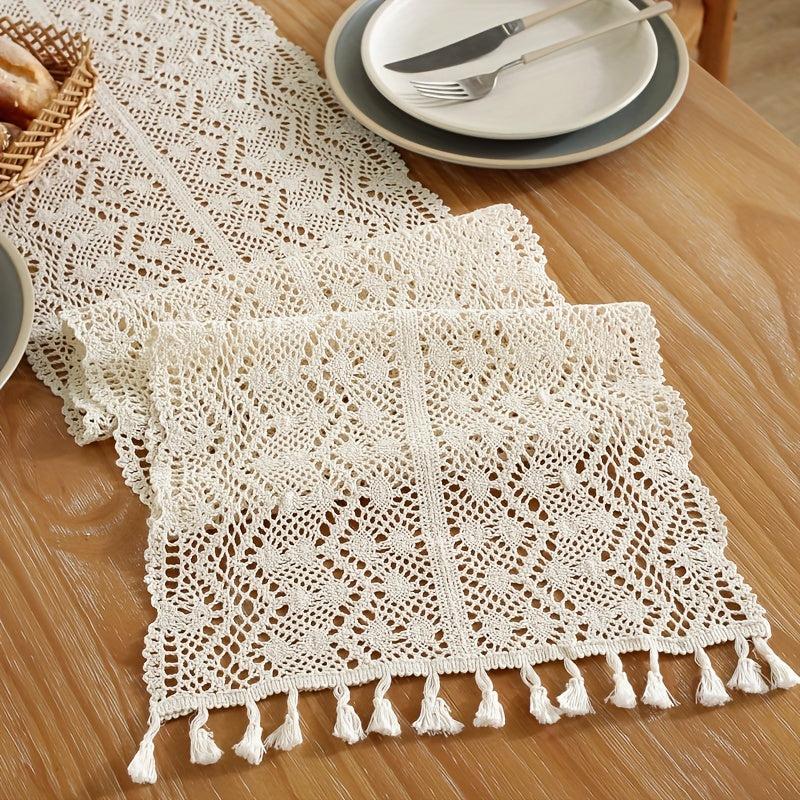 Crochet Lace Hollowed Out Small Spikes Wavy Flower Patterns Home Decor