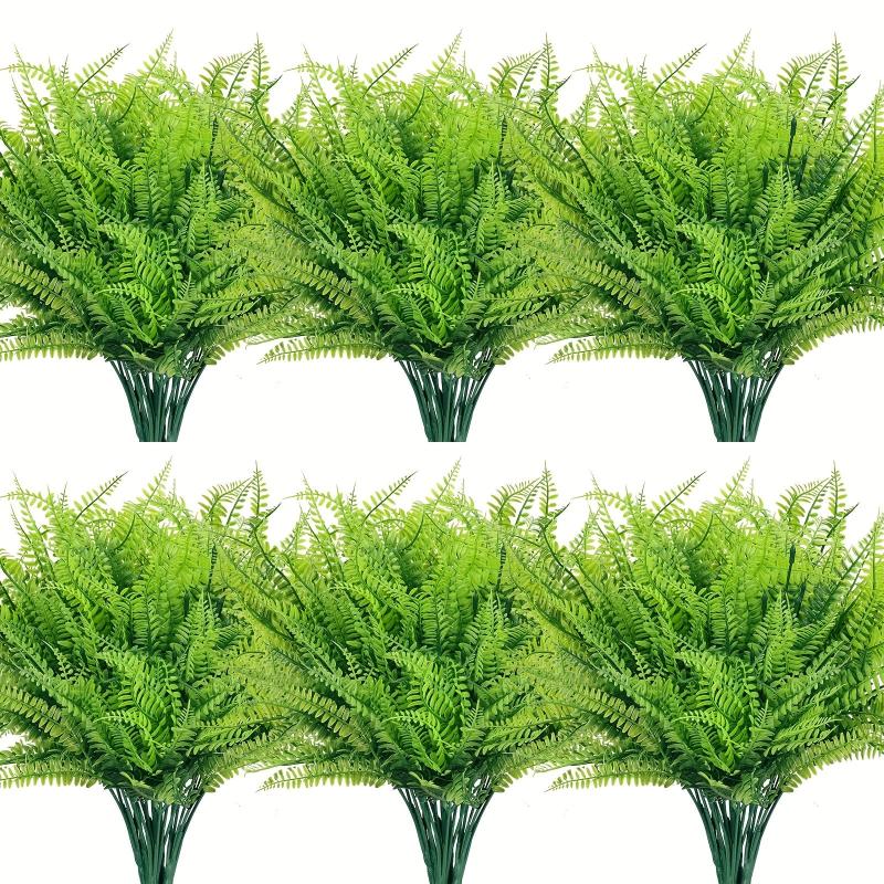 4pcs UV Resistant Artificial Boston Fern Plants Indoor/Outdoor Greenery