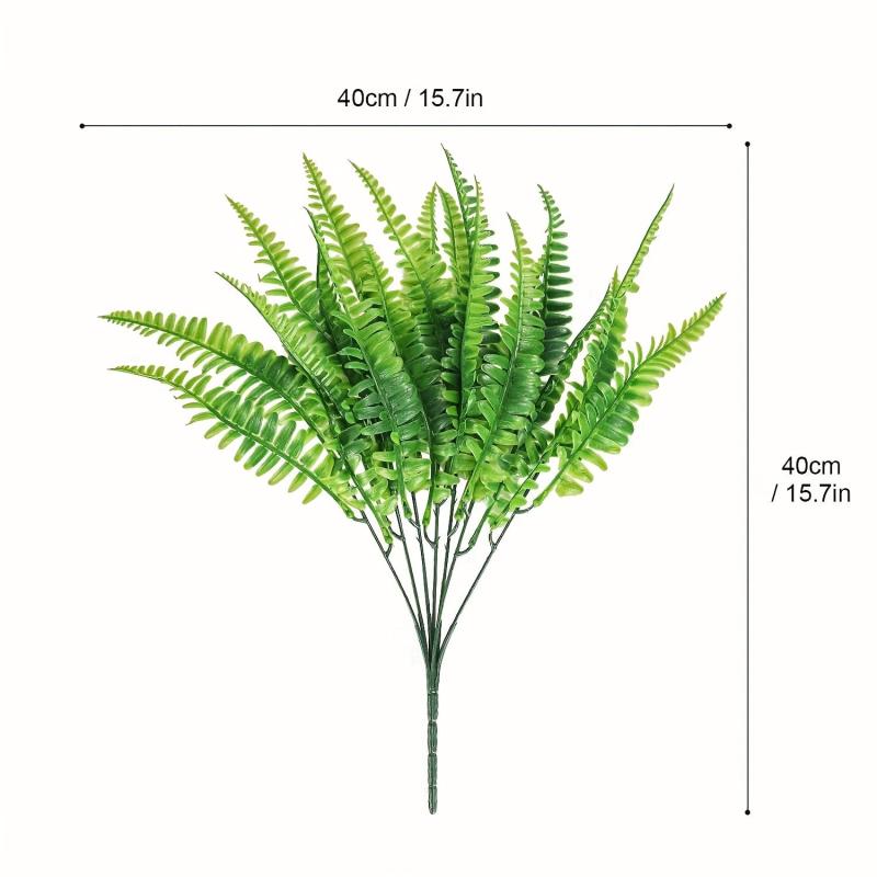 4pcs UV Resistant Artificial Boston Fern Plants Indoor/Outdoor Greenery