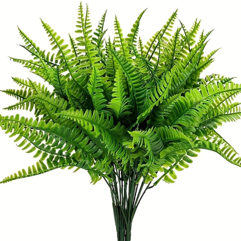 4pcs UV Resistant Artificial Boston Fern Plants Indoor/Outdoor Greenery