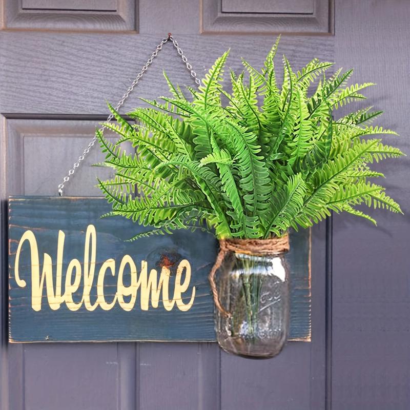 4pcs UV Resistant Artificial Boston Fern Plants Indoor/Outdoor Greenery