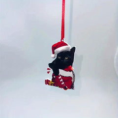 1pc Acrylic Christmas Hat Cat Scene Decoration Indoor Outdoor Garden Decor