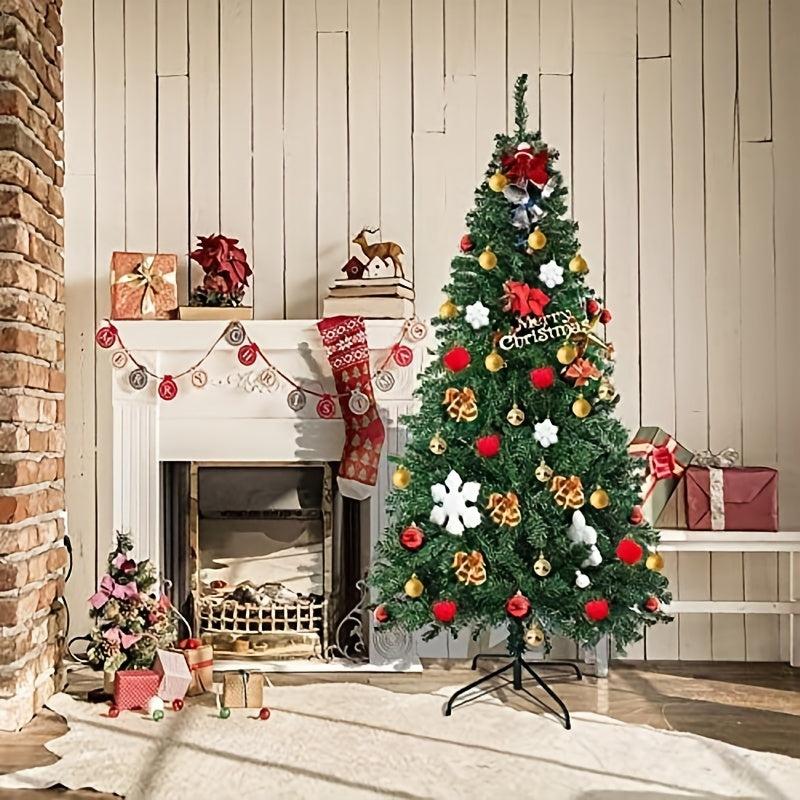 1pc Artificial Christmas Tree Spruce Hinged Xmas Tree Metal Stand Indoors&Outdoo
