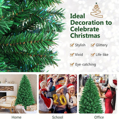 1pc Artificial Christmas Tree Spruce Hinged Xmas Tree Metal Stand Indoors&Outdoo
