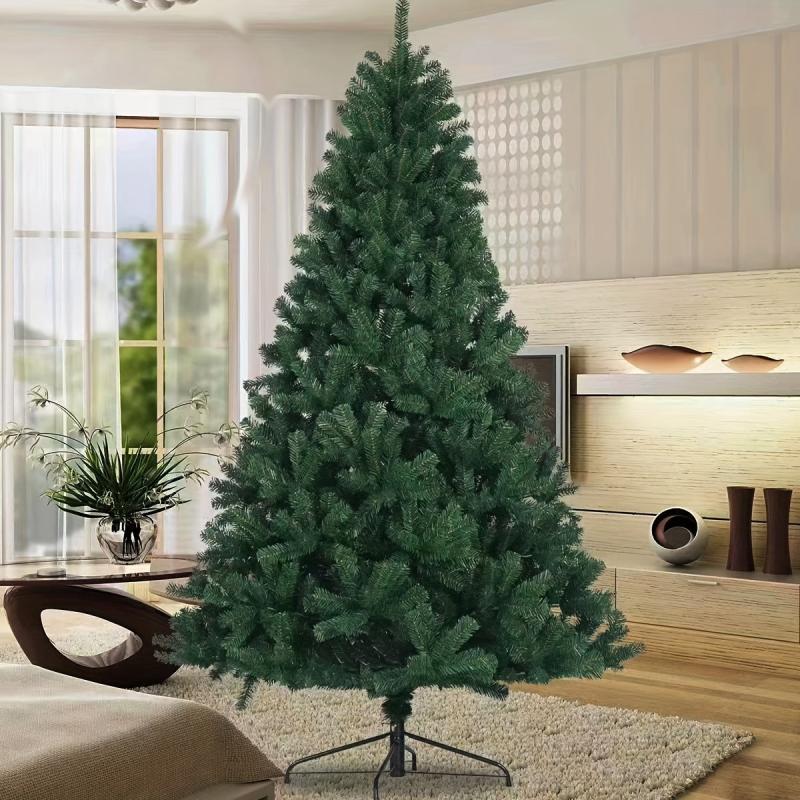 1pc Artificial Christmas Tree Spruce Hinged Xmas Tree Metal Stand Indoors&Outdoo
