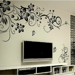 Flowers Butterflies Wall Sticker Room Decor Bedroom Entrance Kitchen Decoration