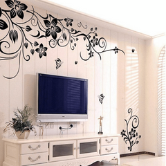 Flowers Butterflies Wall Sticker Room Decor Bedroom Entrance Kitchen Decoration
