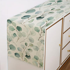 Printed Linen Blend Table Runner 33x182cm Spring Summer Room Decor