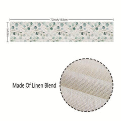 Printed Linen Blend Table Runner 33x182cm Spring Summer Room Decor
