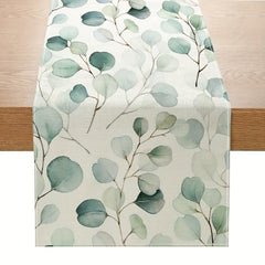 Printed Linen Blend Table Runner 33x182cm Spring Summer Room Decor