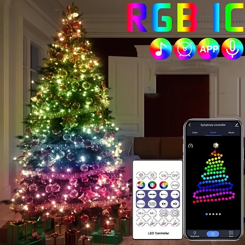 10m Smart Fairy Lights LED Lights Remote Control App Music Sync Multiple Modes