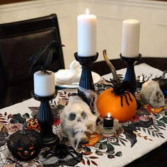 Halloween Pumpkin Floral Table Runner 33 02x182 88 Spider Web Holiday Decor