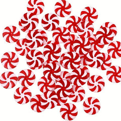 50pcs Peppermint Christmas Tree Ornaments Festive Holiday Decorations 25mm
