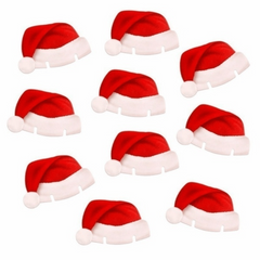 20pcs Christmas Hat Red Wine Cup Card Xmas Decoration