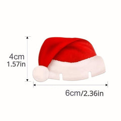 20pcs Christmas Hat Red Wine Cup Card Xmas Decoration