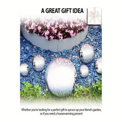 6pcs Stainless Steel Reflective Hollow Ball Garden Gazing Balls
