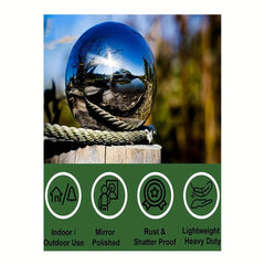 6pcs Stainless Steel Reflective Hollow Ball Garden Gazing Balls