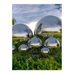 6pcs Stainless Steel Reflective Hollow Ball Garden Gazing Balls