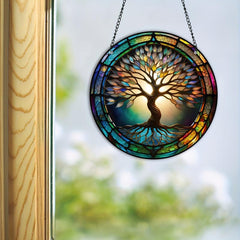 3D Tree Of Life Stained Suncatcher Four Seasons Col...