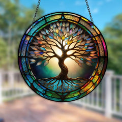 3D Tree Of Life Stained Suncatcher Four Seasons Col...