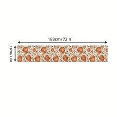 Fall Pumpkin Table Runner Autumn Thanksgiving Floral Kitchen Dining Decor