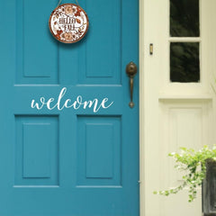 Hello Fall Wreath Sign for Wreaths 8x8inch Wall Decor