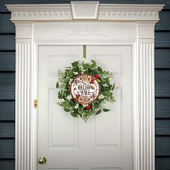 Hello Fall Wreath Sign for Wreaths 8x8inch Wall Decor