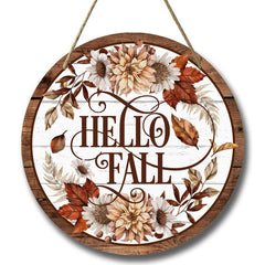 Hello Fall Wreath Sign for Wreaths 8x8inch Wall Decor