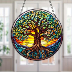 Stained Glass Tree Of Life Suncatcher - Four Seasons Theme