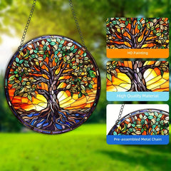 Stained Glass Tree Of Life Suncatcher - Four Seasons Theme