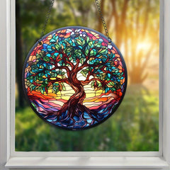 Stained Glass Tree Of Life Suncatcher - Four Seasons Theme
