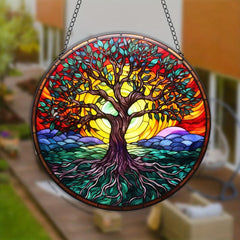 Stained Glass Tree Of Life Suncatcher - Four Seasons Theme