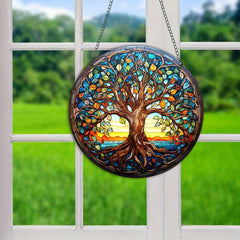 Stained Glass Tree Of Life Suncatcher - Four Seasons Theme
