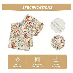 Fall Beige Eucalyptus Leaves Table Runner for Seasonal Kitchen Decor
